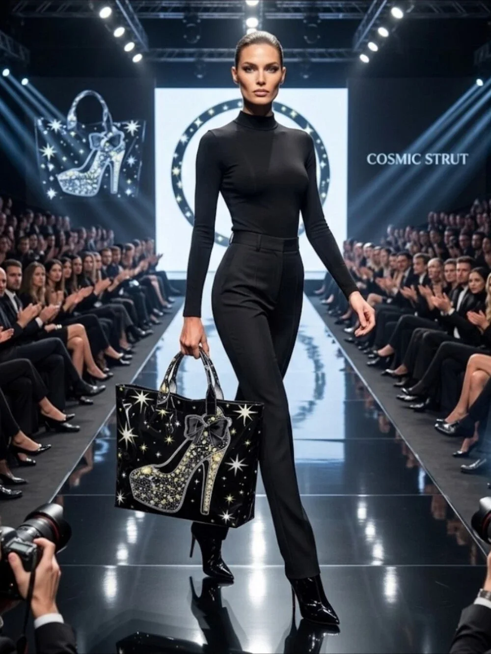 Stylish Fashion High Heel Daily Commute Tote Large PVC Handbag